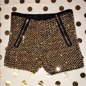 Forever 21 Gold sequin shorts
